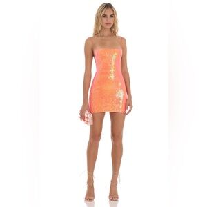 Lucy in the Sky Sequin Dress |orange| XS